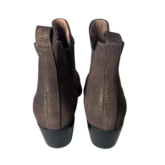 Anthropologie Metallic Chelsea Boots Chocolate Size 8 - Picture 5 of 8